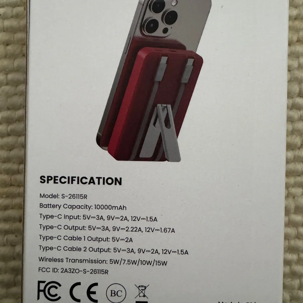 Magnetic Portable Charger - Red